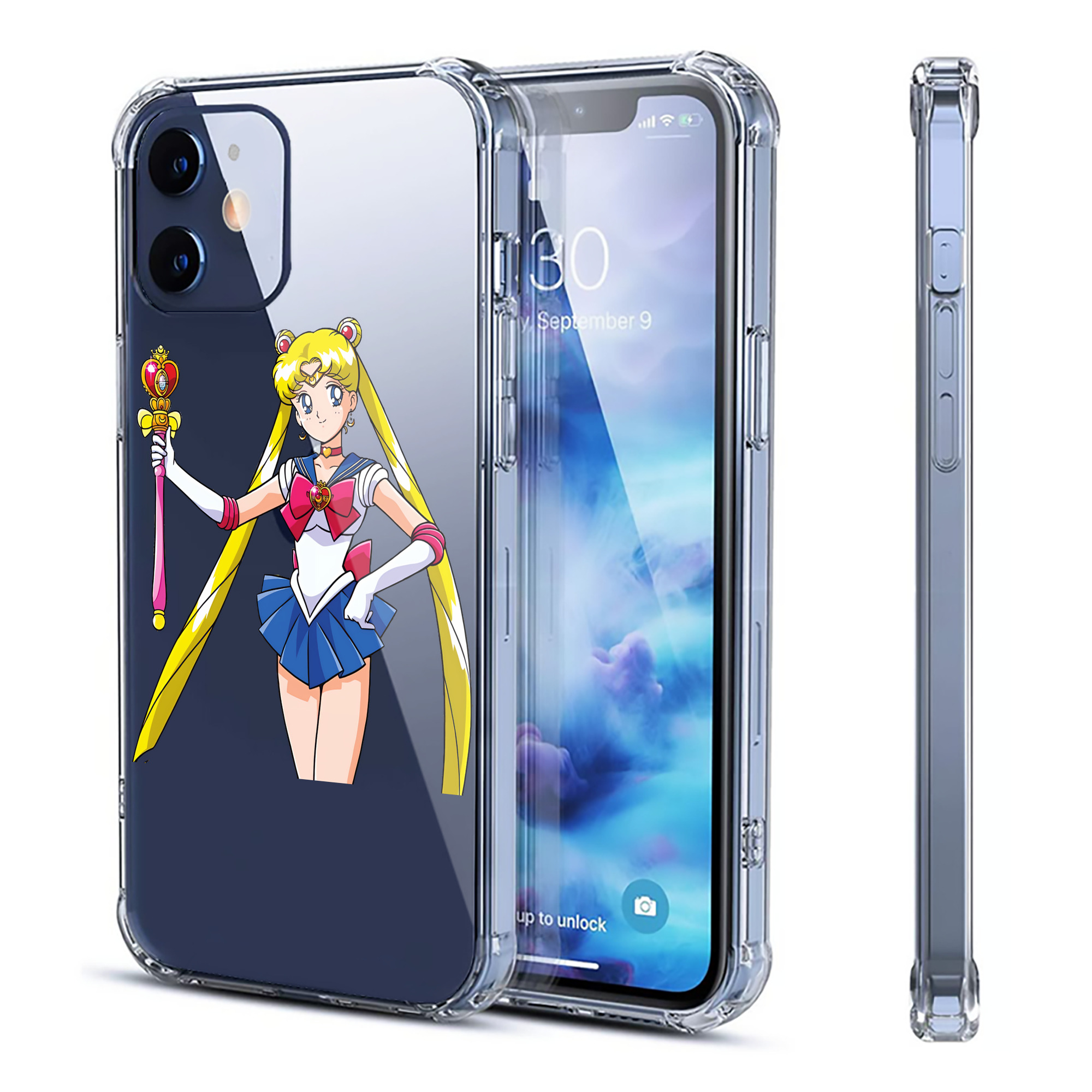 （画像用） 美少女戦士セーラームーン 月野 うさぎ つきの うさぎ Sailor Moon Tsukino Usagi 【iPhone 12シリーズ対応】透明スマホケース（クリアソフトケース）